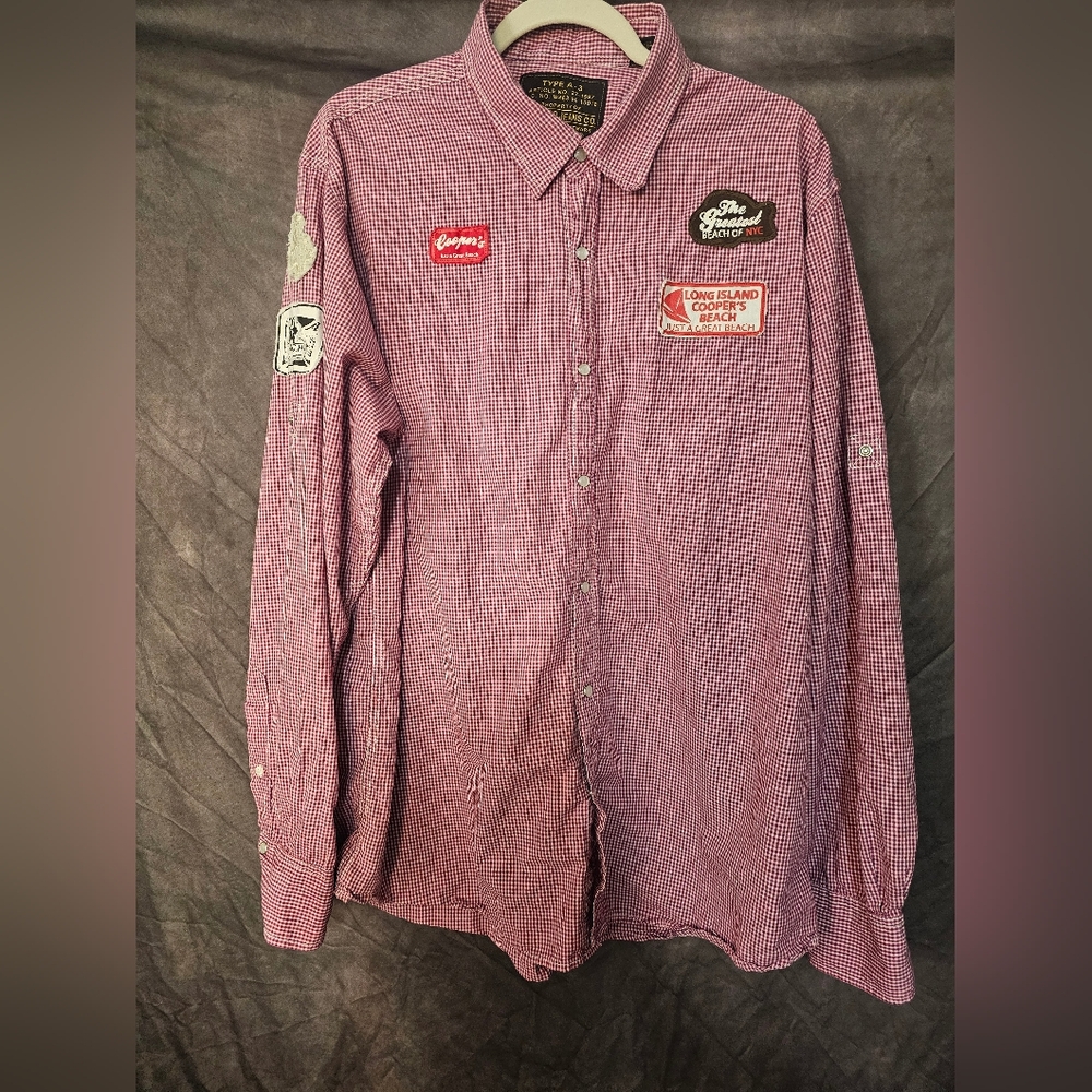 Red Snap Jeans Co Casual Button Down Shirt with Soft Fabric and Relaxed Fit